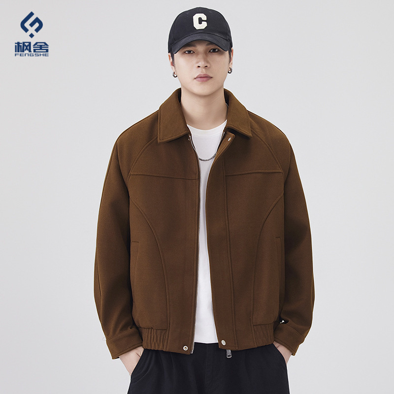 Men's Clothing / Structured Design Lapel Jacket for Men 2026 Spring and Autumn New Trendy Woolen Jacket Stylish Top