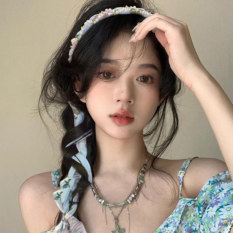 Retro trenzado banda de cabello para mujeres 2025 nueva banda de cabello flotante banda de cabello bufandas de seda banda de cabello todo el sistema de tarjeta de cabello tocado de moda