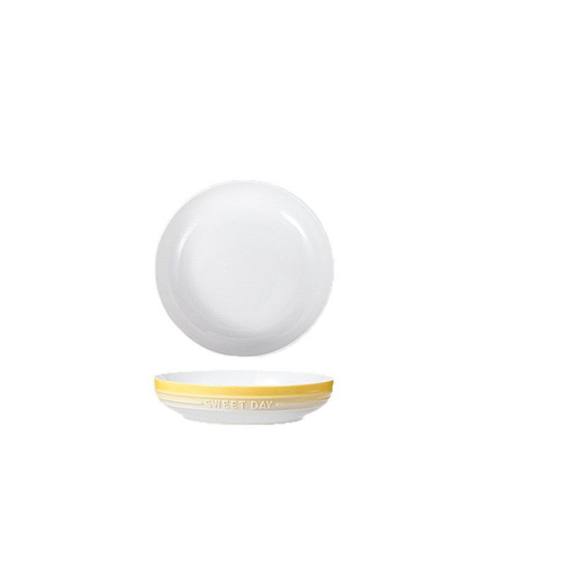 Plato de cerámica simple personalizado Plato de sombrero de paja de color bajo vidriado Exportación transfronteriza Plato de filete exclusivo Plato redondo Vajilla de cerámica image 12