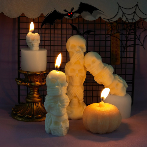 Sanxin Halloween Horror Skull Silicone Ghost Pumpkin Aromatherapy Candle Plaster Ornament Mold