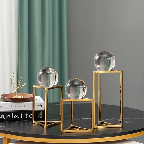 Luxury Nordic Room Living Room Crystal Ball Decor Art Simple Office Desk TV Cabinet Crystal Decoration 