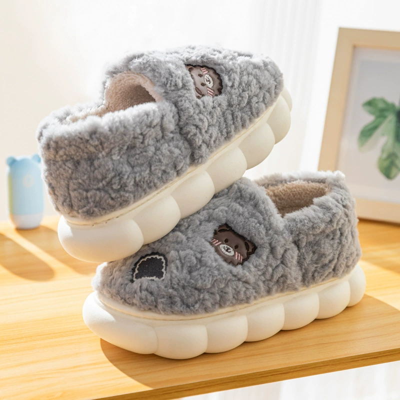 Зимний теплый нескользящий картон и хлопчатобумажные тапочки с толстым дном