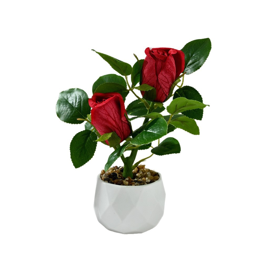 Transfronterizos de dos cabezas de tortuga bonsai de moda imitación de flores falsas decoración del hogar fotografía ornamentos de flores artificiales de boda image 6