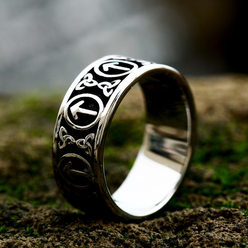 beier北欧复古维京凯尔特结不锈钢戒指 欧美时尚简约钛钢指环首饰