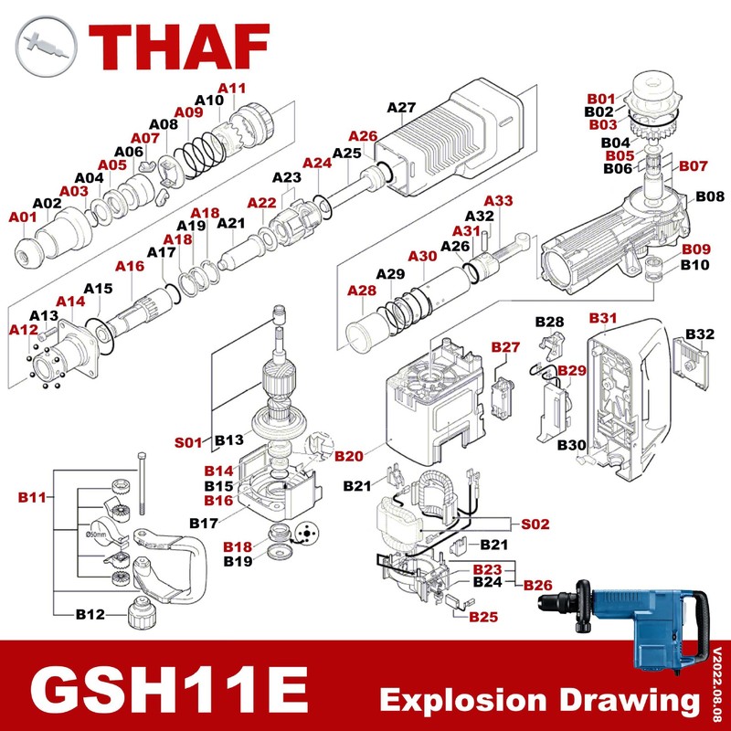 ボッシュ电気ハンマーに适したdemo litionハマーGSH11E GSH 11E电気ツールアクセサリー|undefined