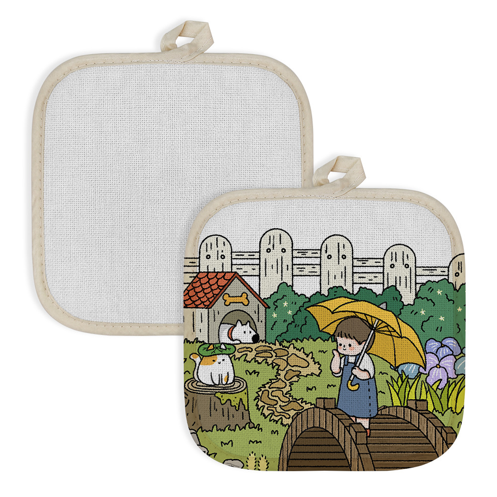 Alfombrilla aislante de algodón y lino para el hogar, antideslizante, decorativa para mesa, para cuencos, material de venta al por mayor directo de fábrica