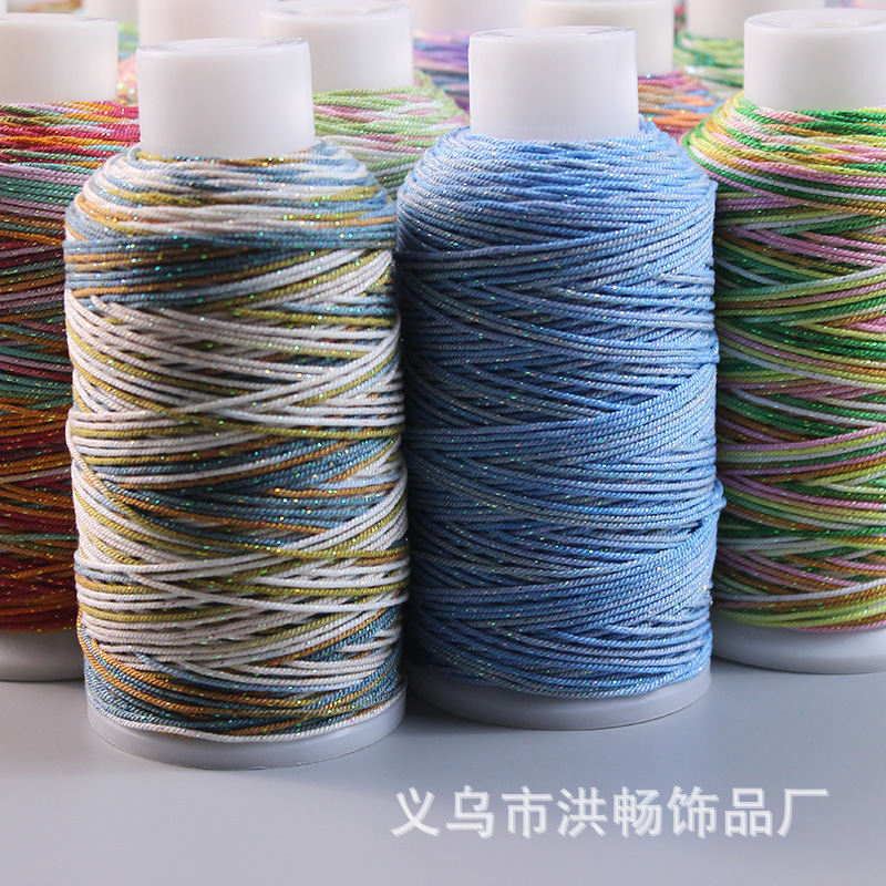 段染手搓棉线加金藏式星空渐变色 diy手工编织项链手链吊坠文玩绳|undefined