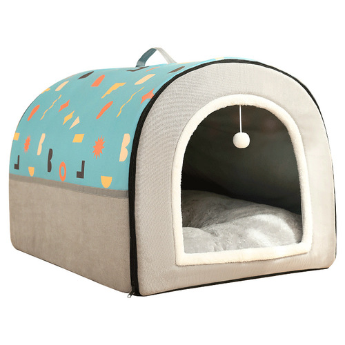 Winter kennel warm cat villa dog semi-enclosed house kennel four seasons pet kennel cat kennel kennel pet supplies