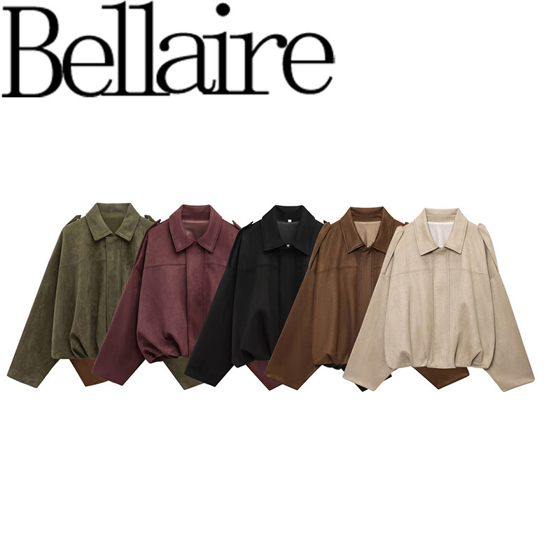 Za Foreign Trade Wholesale European and American Style French Fashion Women's Fashionable Thin Textured Pilot Jacket