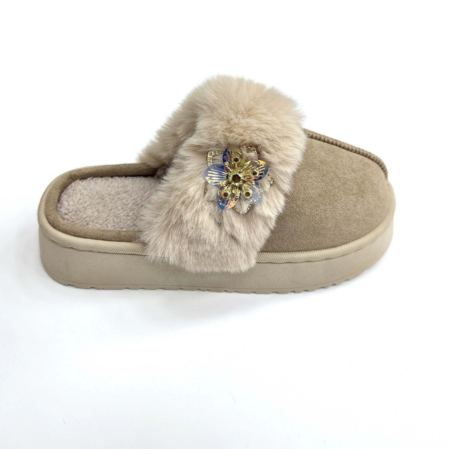 Зимние сапоги, полутапочки, новинка осени 2024 года, нескользящая обувь на толстой подошве со стразами и блестками для женщин, утолщенные женские тапочки со звездами