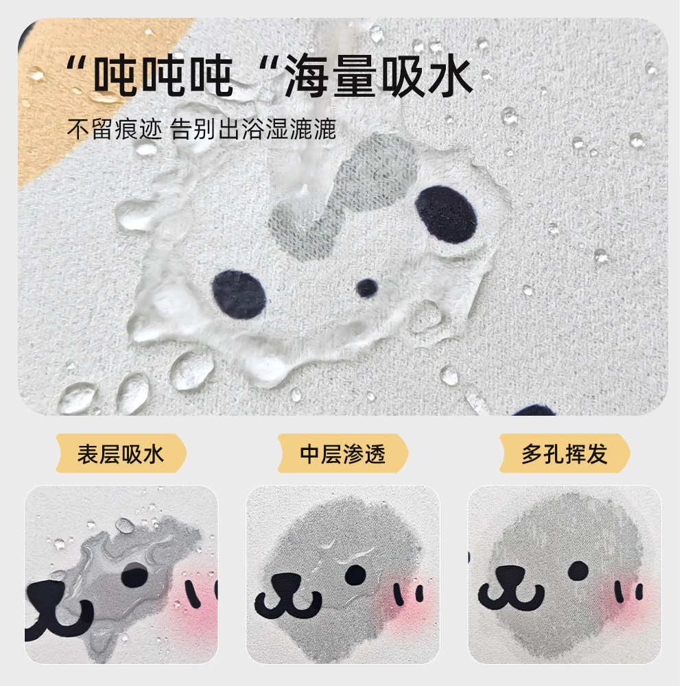 Alfombrilla de baño de dibujos animados Alfombrilla antideslizante de barro de diatomeas Alfombrilla de entrada de baño Alfombrilla de baño Alfombra de secado rápido