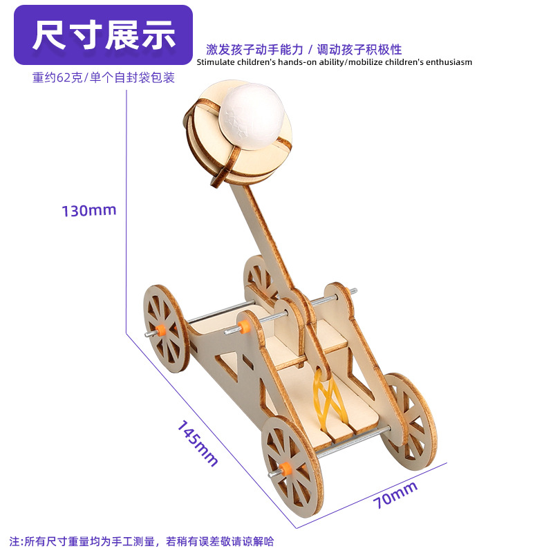 Catapra experimento científico niño bricolaje escuela de física de madera material didáctico tecnología de piedra pequeña producción ciencia y educación