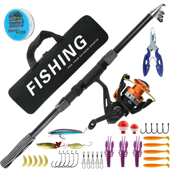 Cross-border 2.4m lure fishing rod set, long-distance casting rod, fishing reel, fishing rod, bait box, fishing gear bag, manufacturer wholesale customization