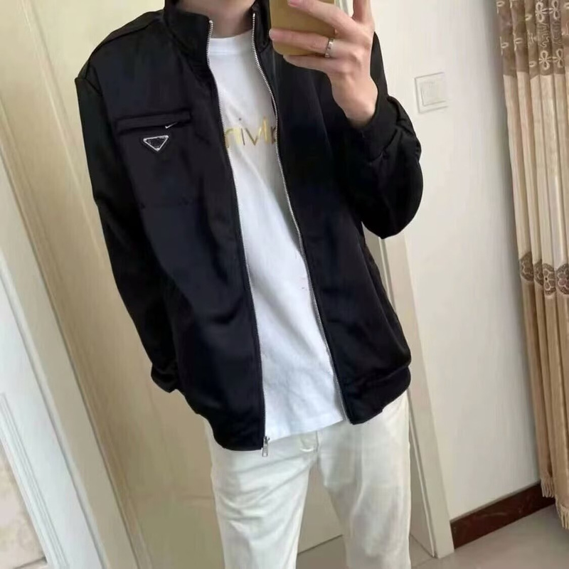 2024 New Korean Style Jacket Men's Letter Collar Loose Trendy Casual Sports Aviator Black Jacket Top