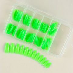 新品夜光120片萬聖節水滴甲純色成品甲貼片穿戴美甲可拆卸假指甲