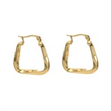 Золотые квадратные серьги из нержавеющей стали, изысканный стиль