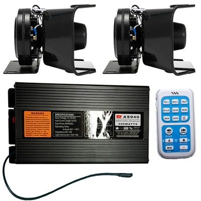 Car horn/tweeter alarm system, 400W high-power - as940h-host-black-falcon-speaker-set-12v