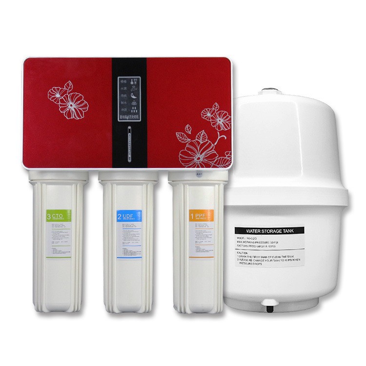 Cubierta de vidrio tipo ro máquina de beber directa ósmosis inversa máquina de agua pura purificador de agua doméstica