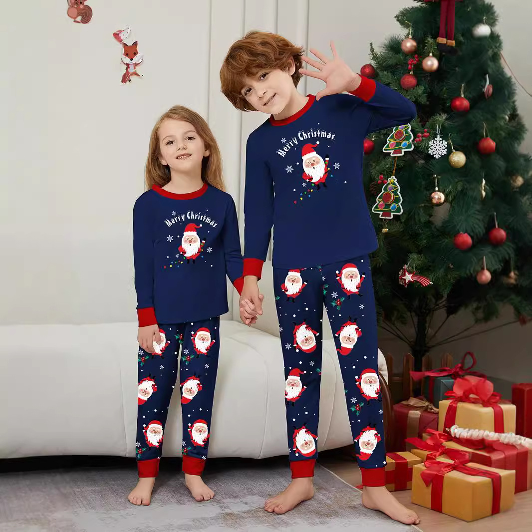 Božična pisma Božička Snowflake Christmas Family suit potiskana pižama za domače oblačila_voghion.com