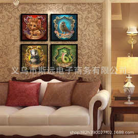 亚马逊5D钻石画满钻花卉蝴蝶太阳笑脸装饰画diy钻石绘画4件套装