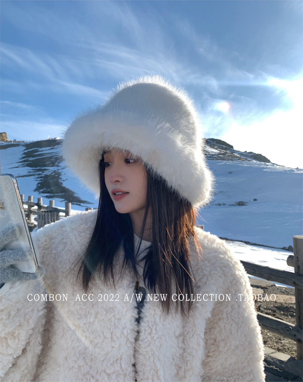 Nachahmung Fuchspelz Gras Kinder Herbst und Winter Plüsch Fischerhut Weiß Advanced Face Show Kleines warmes Ohr_voghion.com