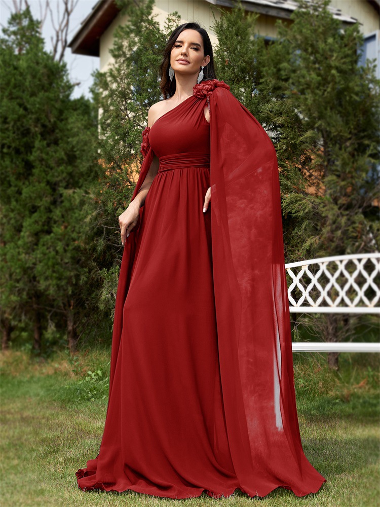Elegant Women's A-line Chiffon Evening Dress For Formal Banquets_voghion.com