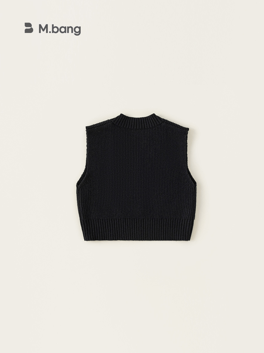 Yubao ropa infantil chaleco suéter de punto de primavera y otoño niño cuello en v hombro de color sólido abrazadera de caballo vestido de otoño
