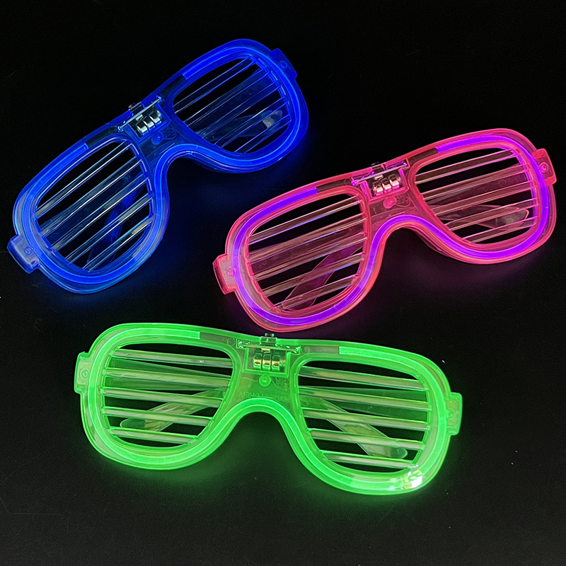 Gafas de persianas luminosas Bengdi Gafas de luz blanca fría led de colores KTV Bar Suministros fluorescentes Juguetes de vítores