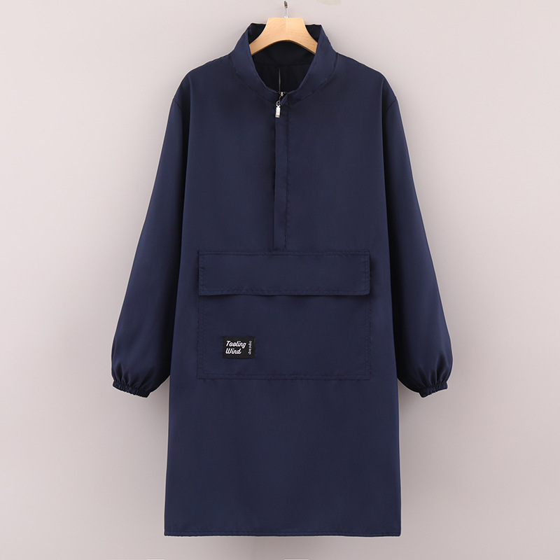 Nuevo delantal impermeable, abrigo de manga larga, ropa de trabajo de logo de peluquería de cocina simple y alargada