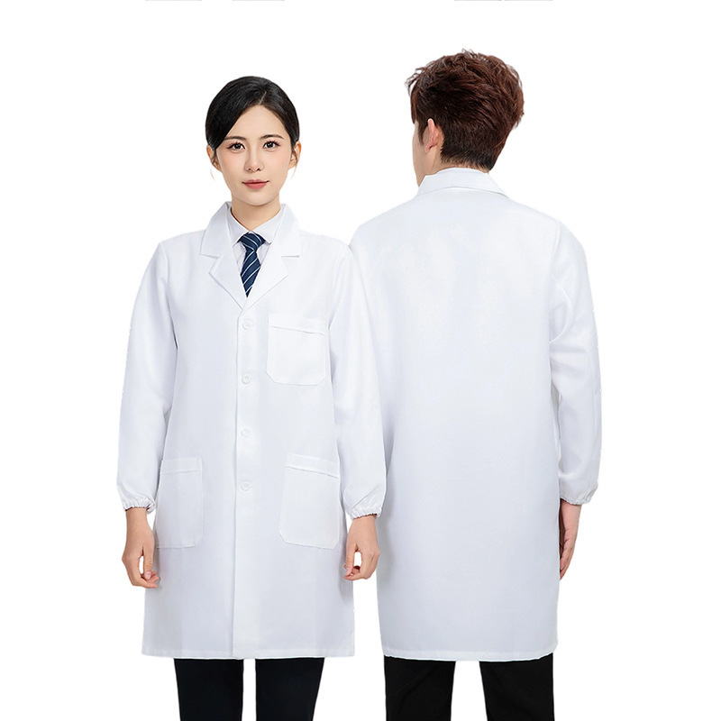 chaqueta blanca ropa de trabajo médico impresión logotipo laboratorio farmacia de estudiantes de medicina sala de operaciones médica personalizada especial image 5