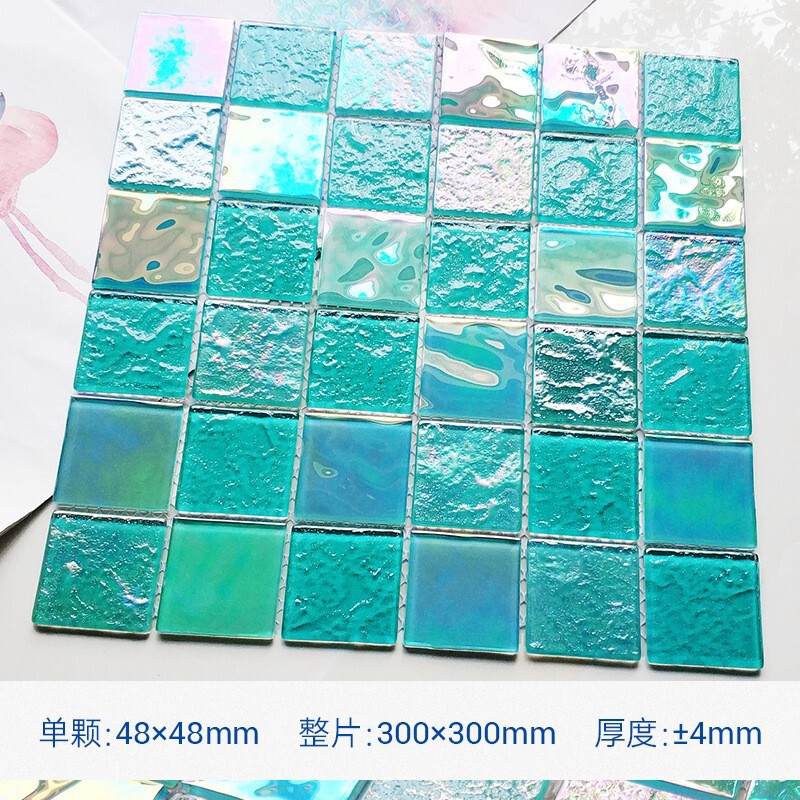 シンプルな幻彩水晶ガラスモザイクプール浴室KTVバー背景壁貼り青|undefined