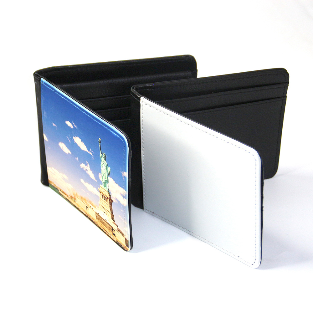 Transferencia térmica de la cartera de los hombres de dos veces billetera personalizada monedero corto cartera Imagen DIY material al por mayor