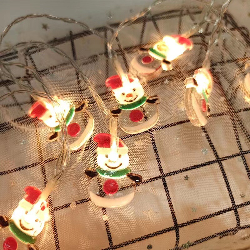 クリスマスライトストリングサンタクロース雪だるま装飾ライトled小さなカラーライトストリング祭りのショーウインドーの雰囲気ランプ卸売り|undefined