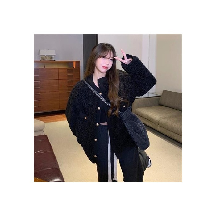 小香风外套女冬季2025新款羊羔毛加厚保暖设计感洋气减龄chic上衣|undefined