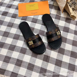 幻彩人鱼姬老花四叶草凉鞋拖鞋印花平底拖鞋小红书推荐新款初夏仙