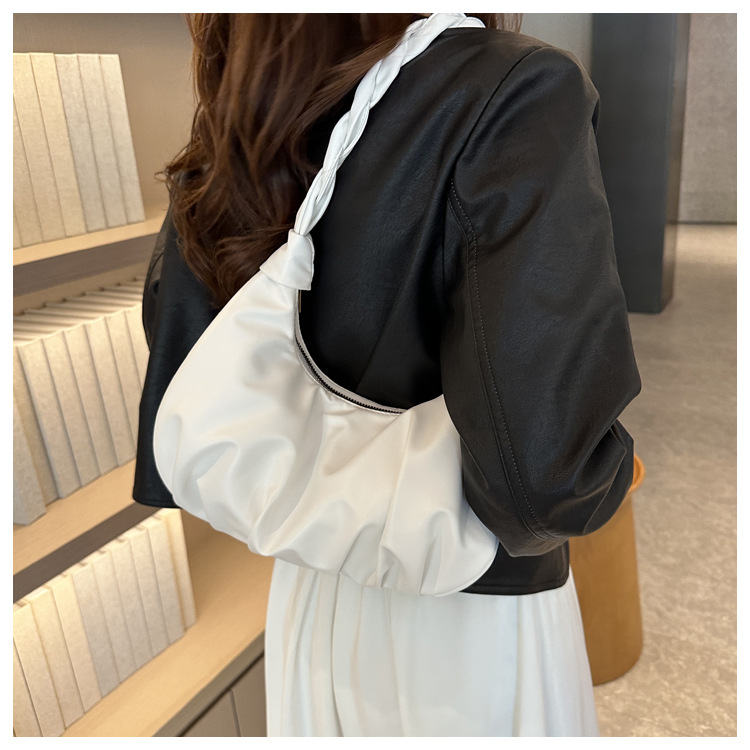 Cloud pleated single shoulder underarm bag with texture for women's 2024 new trendy internet celebrity handbag_senzul.com