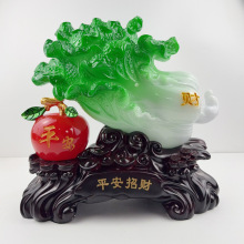平安招财玉白菜招财摆件办公室家居装饰收银台店铺开业工艺品批发