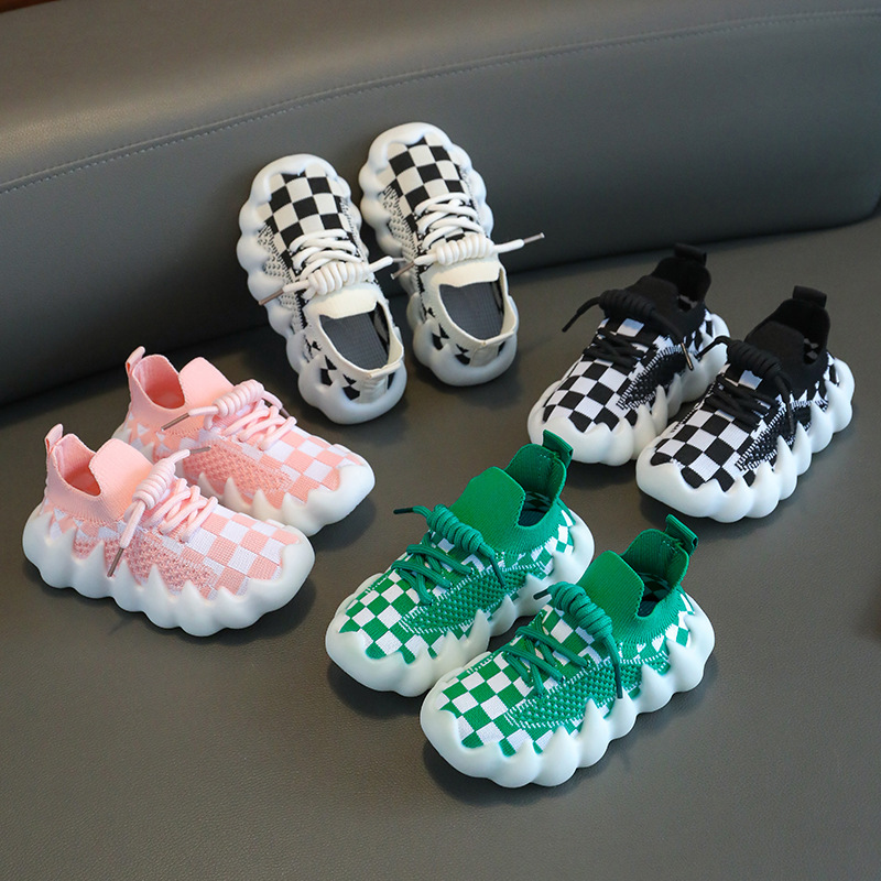 Children's sports shoes 2023 summer new spring and autumn unisex kids fashion breathable knit dad shoes coconut shoes