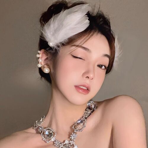 Swan feather headpiece hair clip bridal wedding clip hair accessory wedding decoration bridesmaid Halloween photo props