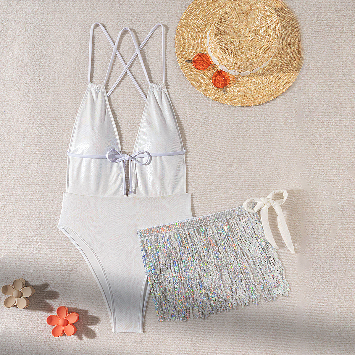 Maillot de bain une pièce haut de gamme GraceChic, style européen et américain, pour femme, sexy et tendance, avec franges._voghion.com