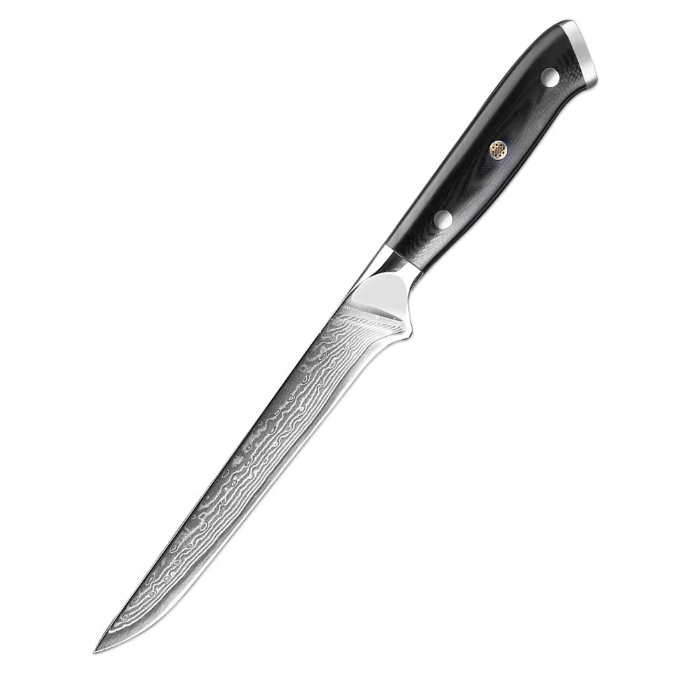 Cuchillo de cocina de acero de Damasco G10 mango de corte de carne cuchillo de hueso cuchillo de fruta combinación de cocina occidental conjunto de cuchillos de cocina