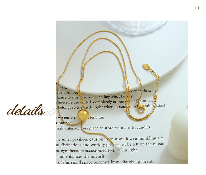 Simple Style Pearl Titanium Steel Necklace Plating Stainless Steel Necklaces