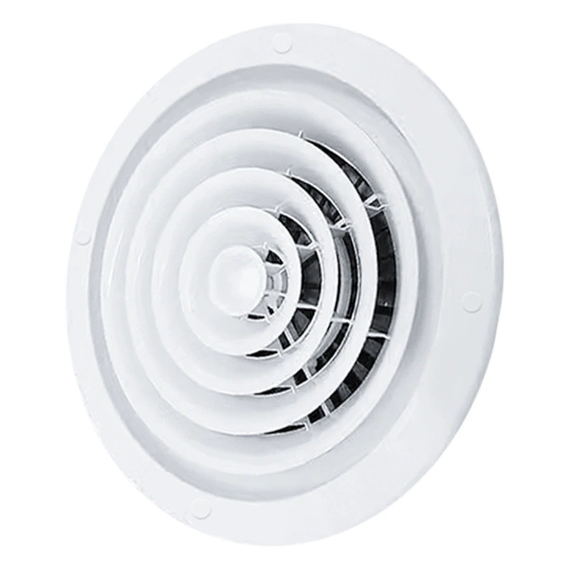 Круглый круглый диффузор из АБС-пластика, выходное отверстие для центрального кондиционирования, круглое выходное отверстие для воздуха, жалюзи, вытяжное отверстие для унитаза