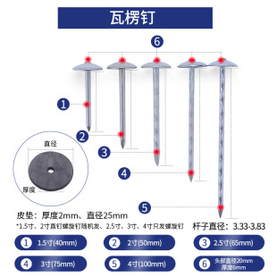 批发石棉瓦钉瓦楞钉大头钉彩钢瓦钉图钉1.5寸2寸2.5寸3寸4寸-阿里巴巴