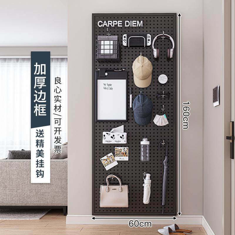 Estante de tablero de agujeros Estante de almacenamiento sin agujeros en la pared de agujeros redondos Estante de exhibición de tablero de agujeros en la pared de acero inoxidable