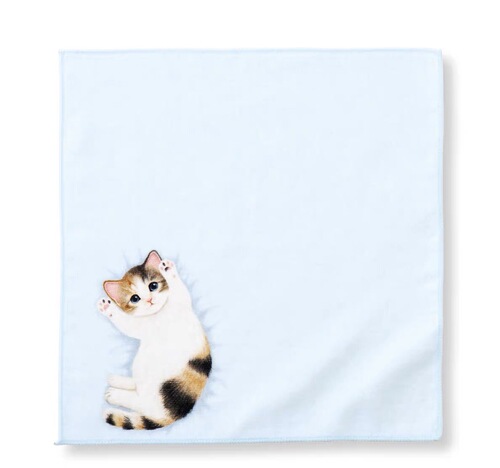 Cute Japanese little cat handkerchief with belly upturned cat hand towel creative gift baby baby towel