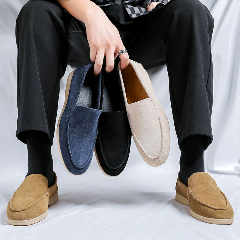 Мужские туфли 2025 Новые осенние ленивые слипоны Мужские дышащие деловые повседневные кожаные туфли 8253-N