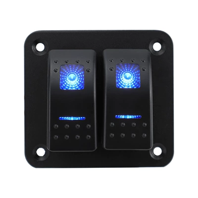 Car marine switch blue light rocker panel car modified multi-position rocker switch combination board DC12-24V (Other Car Modifications) - two-position-panel