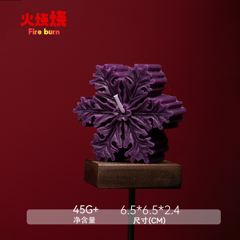42度低温蜡圣诞节立体雪花香薰蜡烛装饰情侣道具气氛摆件创意蜡烛|undefined