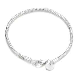 欧美热销镀银S925手饰蛇骨链基础椭圆经典链嘻哈手镯光面串珠手链